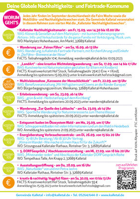 Flyer Nachhaltigkeitswochen 20232