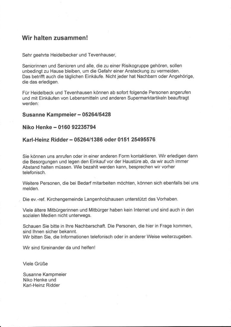 Einkaufshilfe Corona