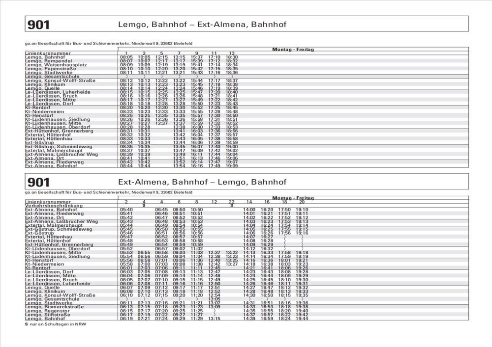 901 Lemgo, Bahnhof - Ext-Almena, Bahnhof