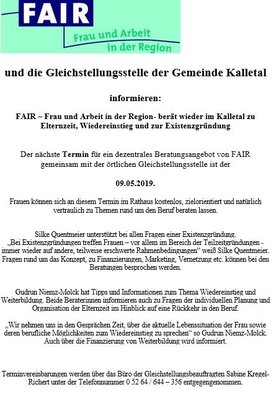 Fair - Frau und Arbeit in der Region