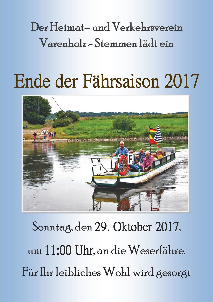Ende der Fährsaison 2017