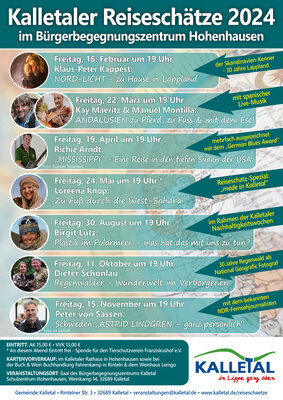 Reiseschätze Programm Allgemein 2024 - Gemeinde Kalletal Reiseschätze Programm Allgemein 2024