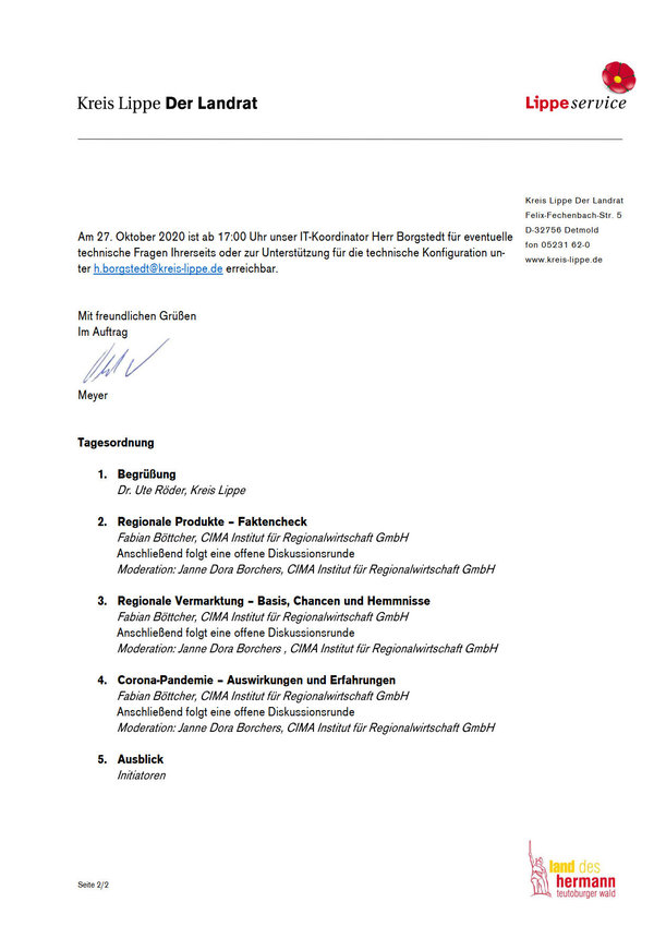 Einladung Ergebnispräsentation Regionale Vermarktung