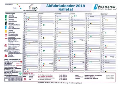 Abfuhrkalender 2019